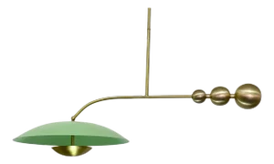 Mint Green Brass Brushed Brass Finish Light Fixture