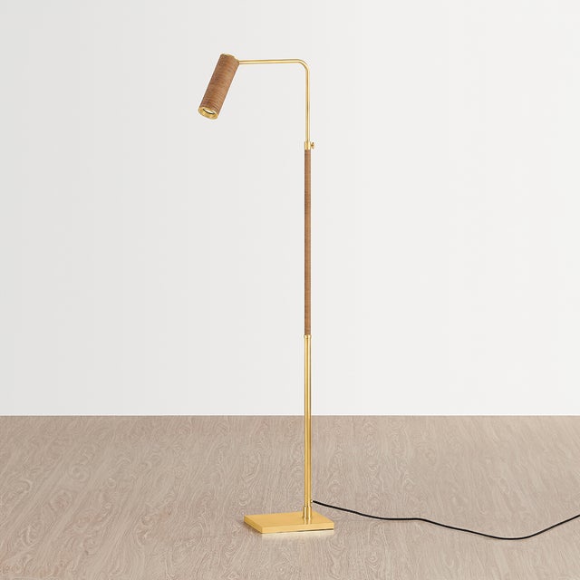 Hudson Valley Lighting Hudson Valley Lighting Narragansett 7.5 in. 1 Light Floor Lamp in Aged Brass Finish For Sale - Image 4 of 6