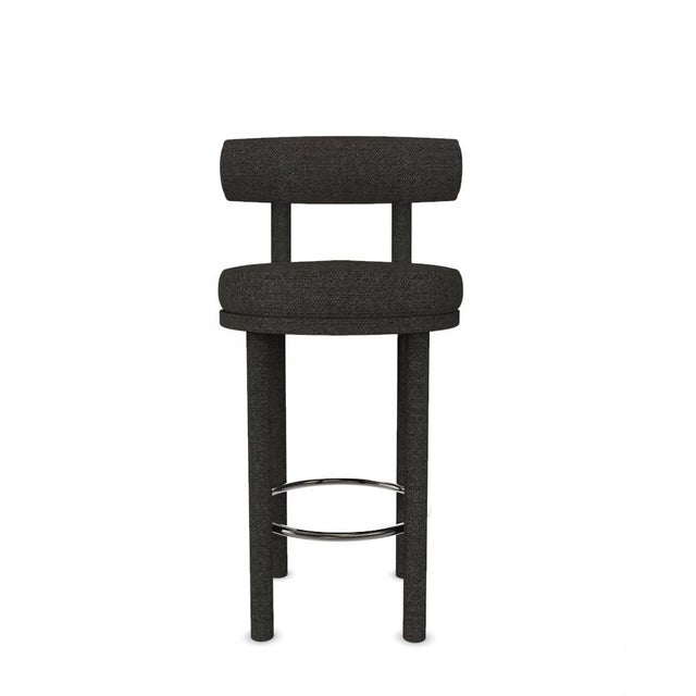 Metal Collector Modern Moca Bar Chair in Safire 02 Fabric by Studio Rig For Sale - Image 7 of 7