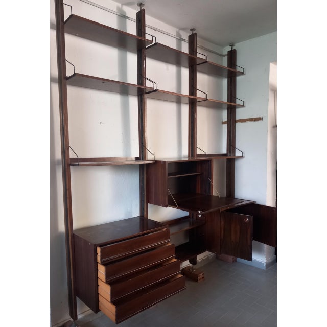 Italian Wall Bookcase by Industria Mobili Barovero, 1960s For Sale - Image 4 of 7