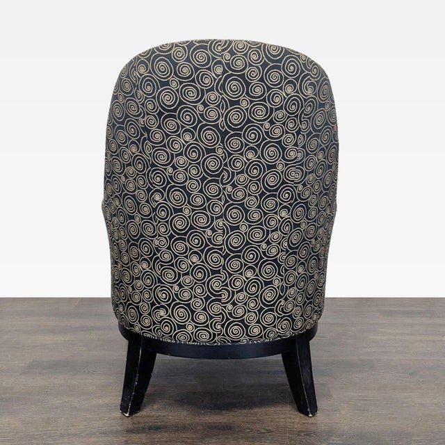 2000 - 2009 Comfortable Lounge Chair With Swirl Pattern Upholstery For Sale - Image 5 of 9