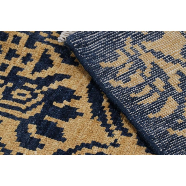 Textile Vintage Zeki Müren Rug in Orange With Brown and Blue Patterns by Rug & Kilim For Sale - Image 7 of 7