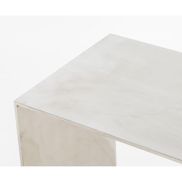 Contemporary Stainless Steel Console Table For Sale In New York - Image 6 of 9