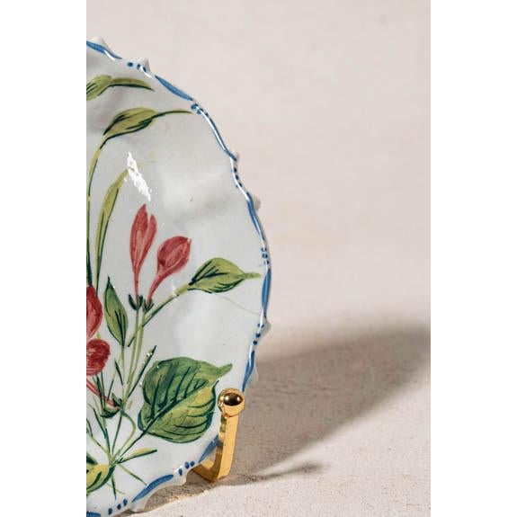Mid 20th Century Set of 6 Hand Painted Floral Italian Plates For Sale In Charleston - Image 6 of 14