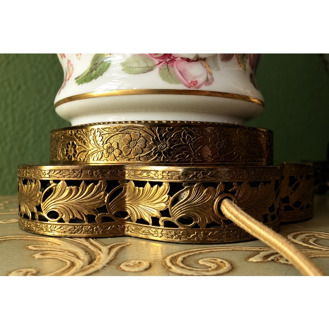 Schumann Arzberg Bavaria Briar Rose Porcelain Table Lamps For Sale - Image 9 of 13