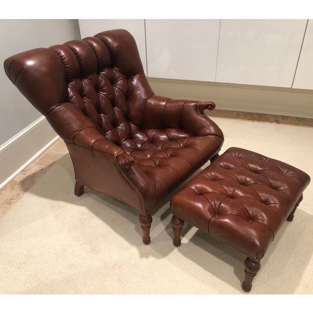 Modern Stickley Leather Leopold Chair Ottoman Chairish