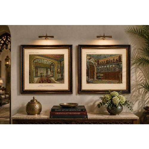 French Artist, Oriental Splendours: Two Historic Interior Views from Fin-de-Siècle, 1900s, Print For Sale - Image 9 of 10