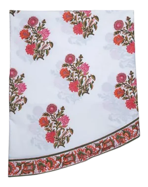 Sanya Pink & Orange Round Tablecloth, 120-Inch