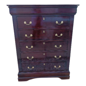 Vintage Wood Chest 6 Drawer Dark Tone the Villa Collection