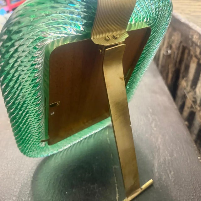 1990s Barovier Style Art Deco Green Murano Glass Picture Frame For Sale - Image 10 of 14
