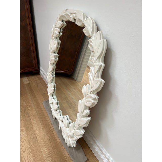 Large Mid 20th Century Serge Roche Style White Plaster Mirror | Chairish