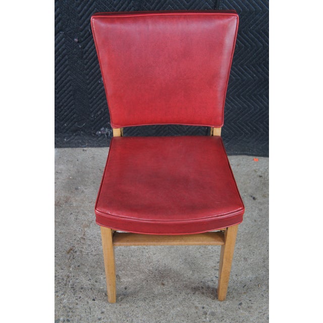Mid 20th Century Louis Rastetter & Sons 'The Solid Kumfort' Red Leather Folding Chair For Sale - Image 6 of 15