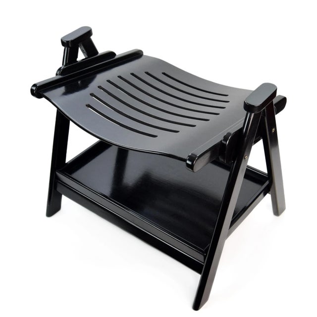 1970s Vintage Folding Side Chair with Shelf, 1970s For Sale - Image 5 of 7