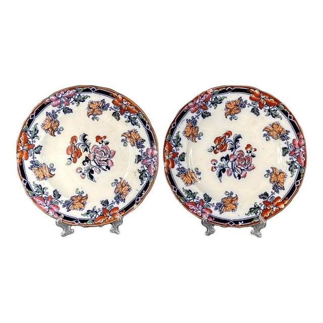 Antique Pearl / Napier Dinner Plates from Wedgwood, 1850s, Set of 2 For Sale - Image 12 of 12