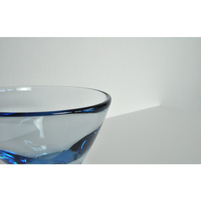 Hand Blown Aqua Blue Glass Bowl by Per Lütken for Holmegaard, 1950s For Sale - Image 6 of 12