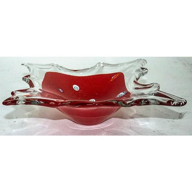 Murano splash style glass dish, Millefiori motif, made in Italy