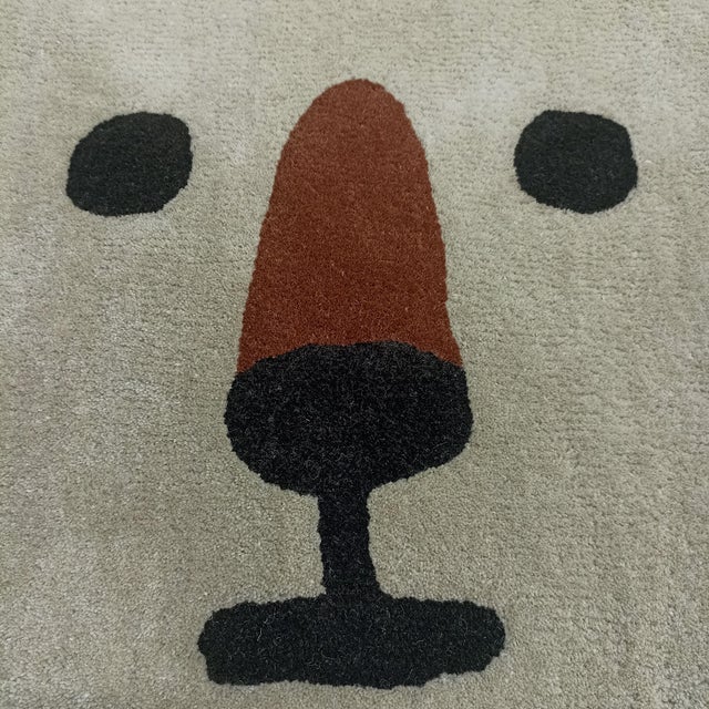 Hand Tufted Bear Wall Rug for Children's Room – Handmade Wool Rug Wall Hanging | Size 2'x2' For Sale - Image 9 of 11