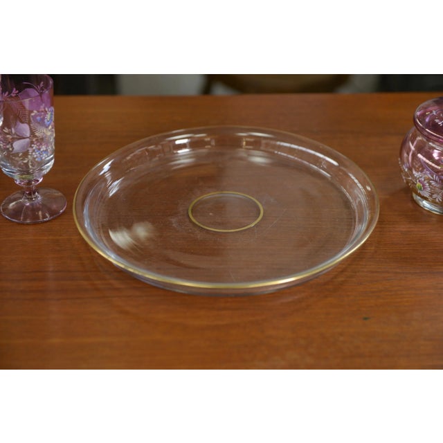 Pink Blown Glass Carafes and Glasses, 1950s, Set of 6 For Sale - Image 10 of 13