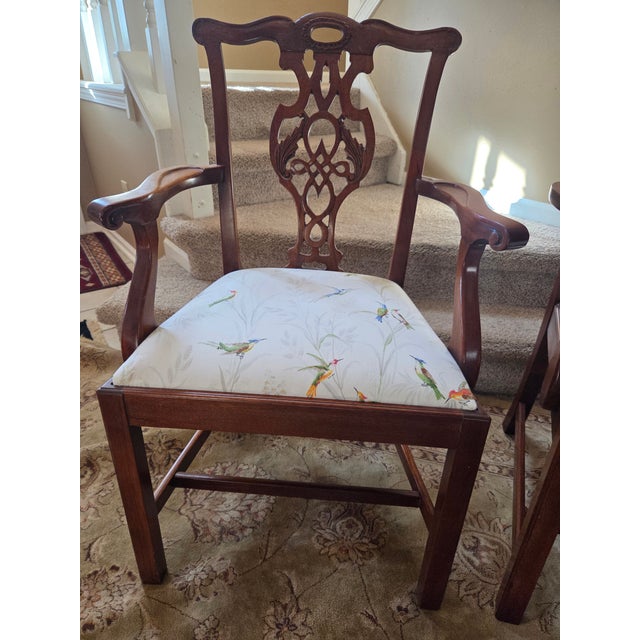 Baker Furniture Company Vintage Baker Historic Charleston Chippendale Arm Chairs - A Pair For Sale - Image 4 of 13