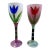 Late 20th Century Kosta Boda “Tulipa” Hand-Painted Art Glass Goblets by Ulrica Hydman-Vallien – Pair For Sale