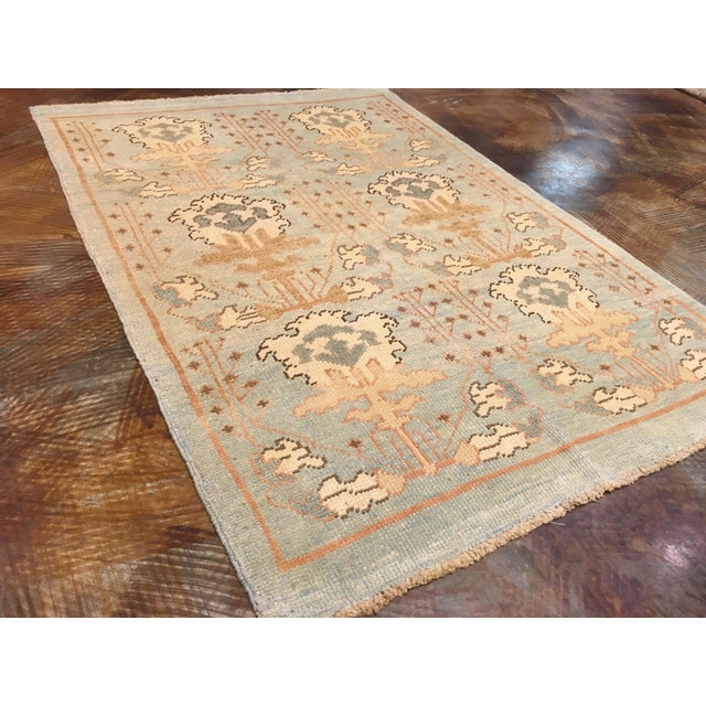 Turkish Oushak Area Rug - 4′5″ × 6′4″ For Sale - Image 4 of 6