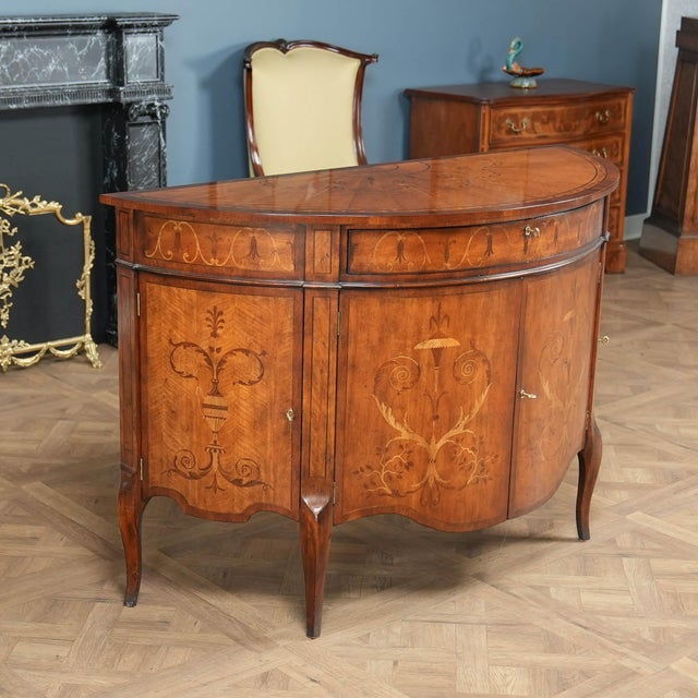 Vintage John Richard Demi Lune Cabinet For Sale - Image 6 of 16
