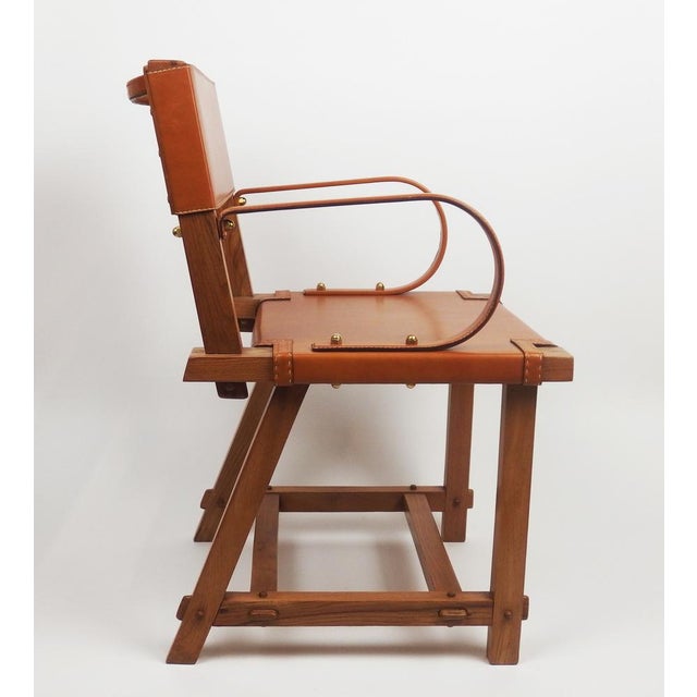 Jacques Adnet Leather Armchair by Jacques Adnet, 1940s For Sale - Image 4 of 14