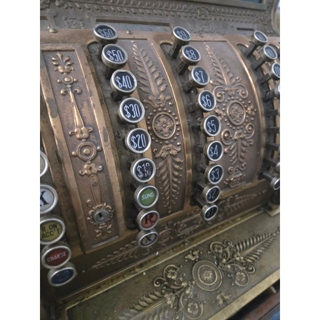 Gorgeous Antique National Cash Register Brass. This Register is truly a piece of Art. Lots of detail on all sides. Antique...
