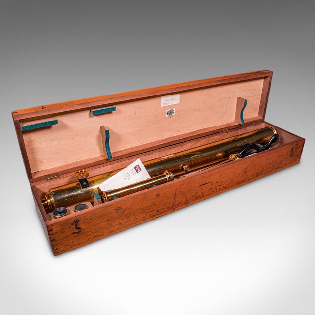 Vintage Library Telescope, English, Brass, Broadhurst Clarkson, Astronomical For Sale - Image 11 of 12