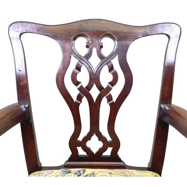 Brown Mahogany Chippendale Armchair, 1760s For Sale - Image 8 of 14