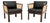 Vintage Danish Leather and Cane Chairs by Illum Wikkelso for CFC Silkeborg, 1960, Set of 2 For Sale