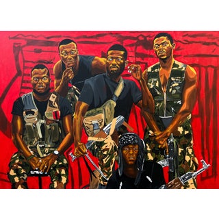 The Best of Men Are Still Men, Life Size Acrylic Wall Painting, by Emmanuel Akolo (2023), Military Acrylic on Canvas For Sale