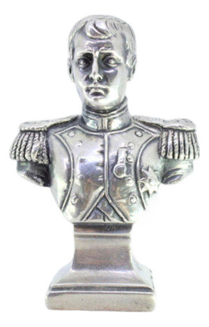 Bust of Napoleon in Silver on Pedestal