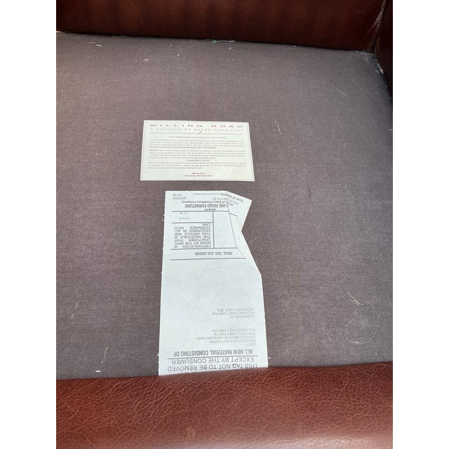 English Vintage Baker Milling Road Nailhead Leather Club Chair and Ottoman For Sale - Image 3 of 12