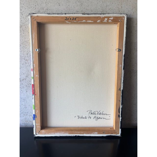 Vintage Signed Geometric Op Art Painting, in the Style of Yaacov Agam For Sale In Miami - Image 6 of 7