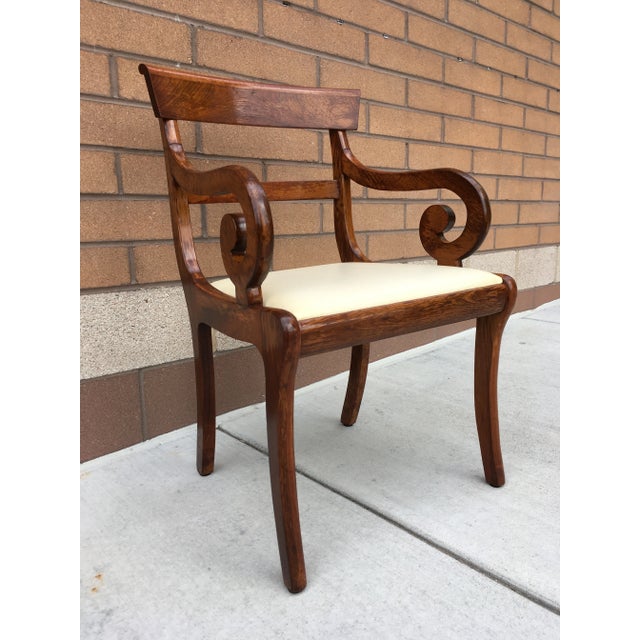 Midcentury Scrolled Arm Klismos Style Chair by Clawson’s Antique Reproductions For Sale - Image 13 of 13