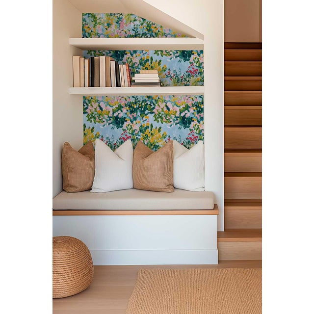Textile Wild Flower Hour Grasscloth Wallpaper by House Party | 8 Yards For Sale - Image 7 of 9