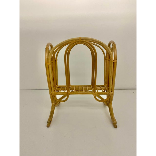 Vintage Mid-Century Modern Bentwood Rattan and Bamboo Magazine Rack. For Sale - Image 12 of 12