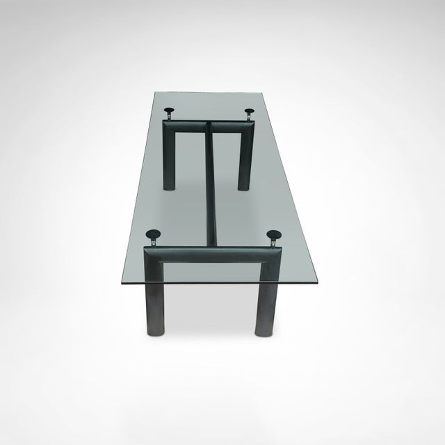 Metal LC6 Glass and Metal Dining Table by Le Corbusier for Cassina, 1990s For Sale - Image 7 of 12