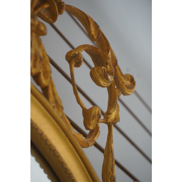 Carvers Guild Crowned Oval Gold Gilt Mirror For Sale - Image 11 of 13