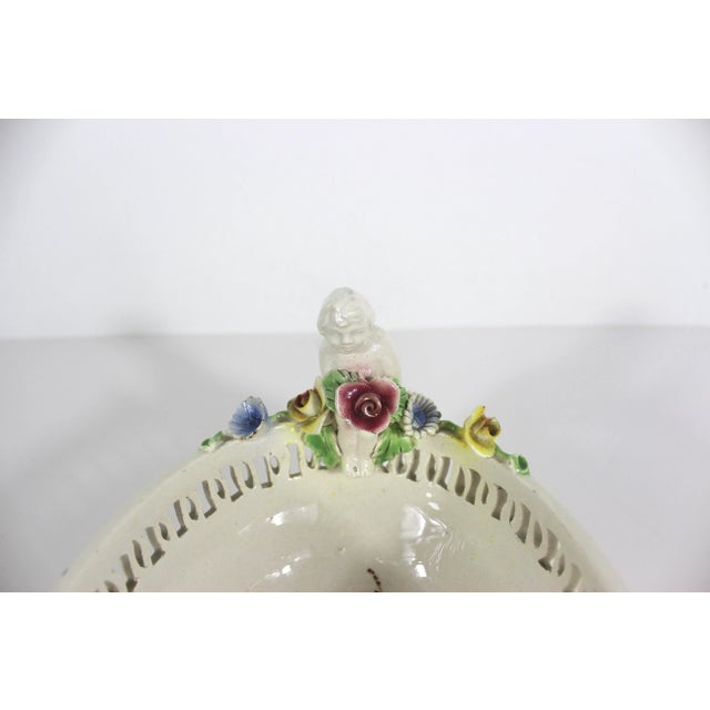 Ceramic 1930’s Italian Renaissance Revival Nove Rose Hand Painted Serving Bowl With Cherubs Made in Italy Nova Rose For Sale - Image 7 of 8