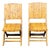 Pair of Midcentury Bamboo Folding Chairs with Slatted Design and Light Patina For Sale