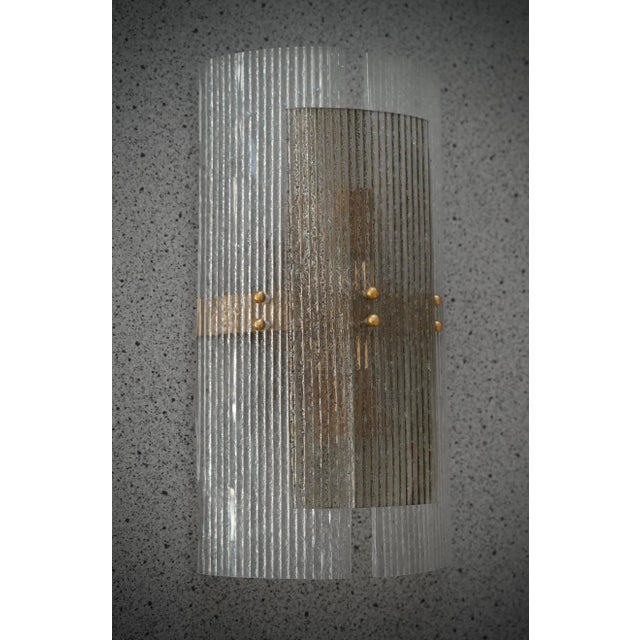 Smoky Murano Art Glass and Brass Wall Light, 2000s For Sale - Image 6 of 8