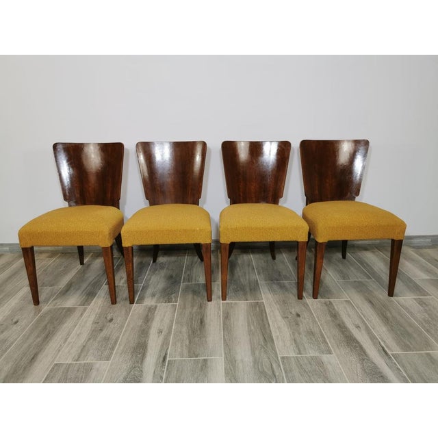 Art Deco Dining Chairs by Jindrich Halabala, 1940s, Set of 4 For Sale - Image 6 of 18