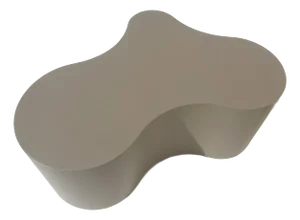 Freeform Coffee Table, Wood, Taupe