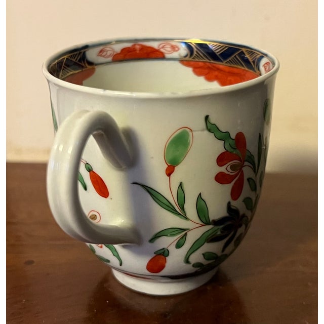 Ceramic Antique 18th Century Georgian Worcester Porcelain First Period Imari Coffee Cup in the Kempthorne Pattern, Circa 1768 For Sale - Image 7 of 15