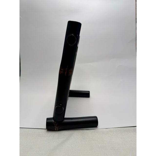 Vintage Asian Faux Black Bamboo Tabletop Picture Frame For Sale In Houston - Image 6 of 10