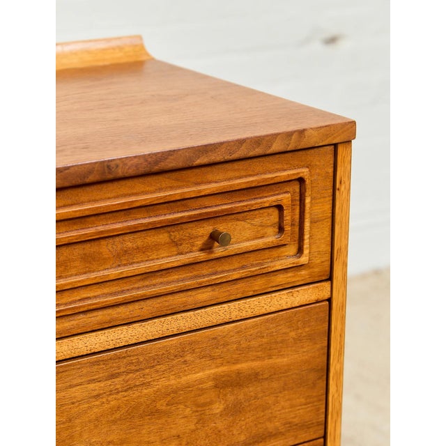 1960s Broyhill Sculptra Mid Century Walnut Six Drawer Lowboy Dresser For Sale - Image 9 of 11