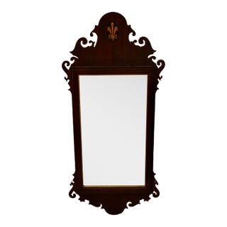 English Mahogany Chippendale Mirror With Prince of Wales Feathers on the Crown For Sale
