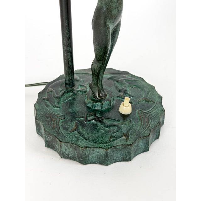 1930s Swedish Grace Figural Table Lamp from Malmö Metallvarufabrik, 1939 For Sale - Image 5 of 7